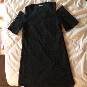 Mini black lace dress